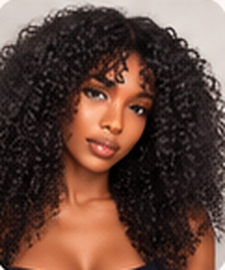 Perruque Shaggy Curly sans colle 2x4 Lace Bouclée